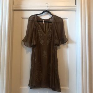 Brown beaded free people dress